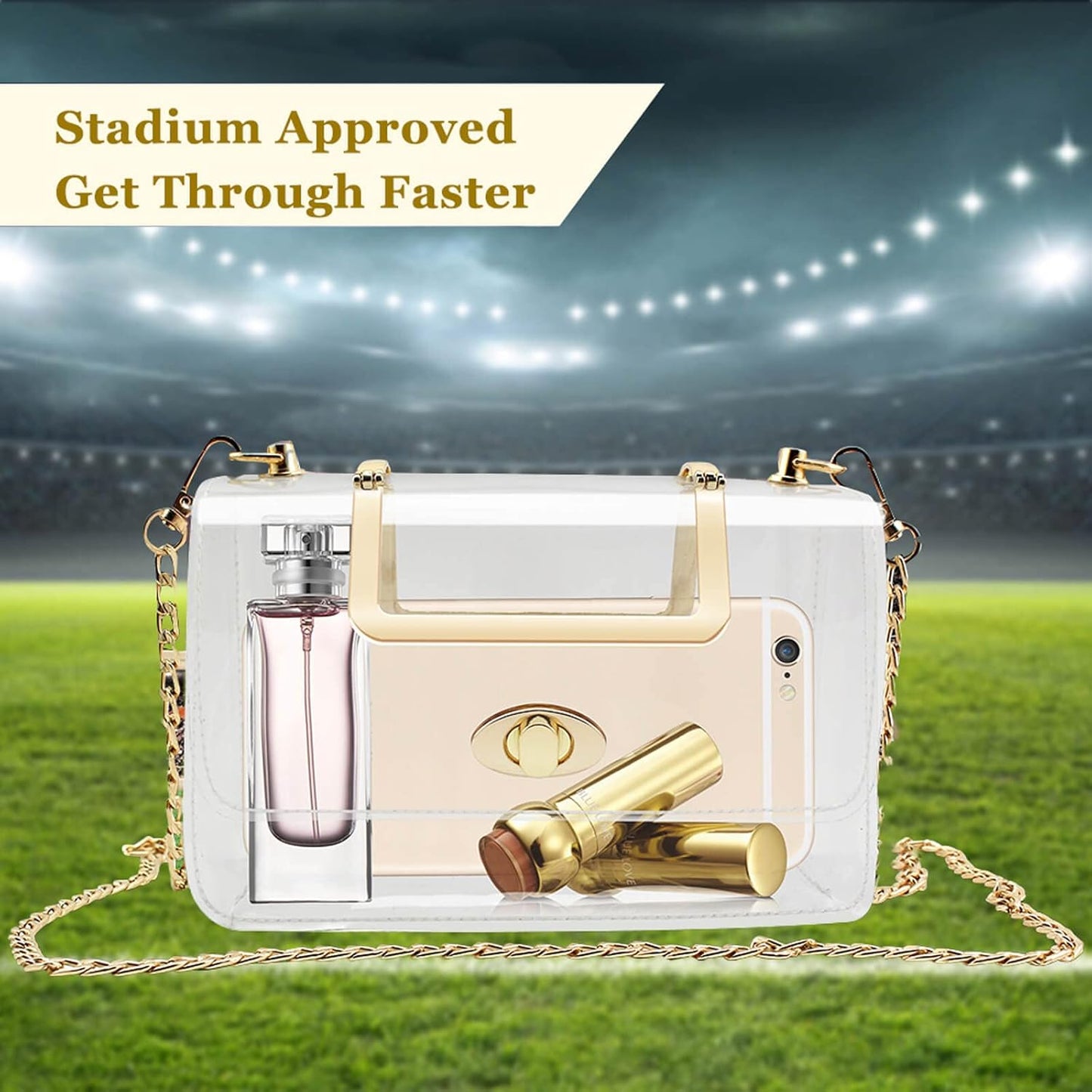 Clear Purse for Women, Clear Bag for Stadium Events, Transparent Stadium Purse