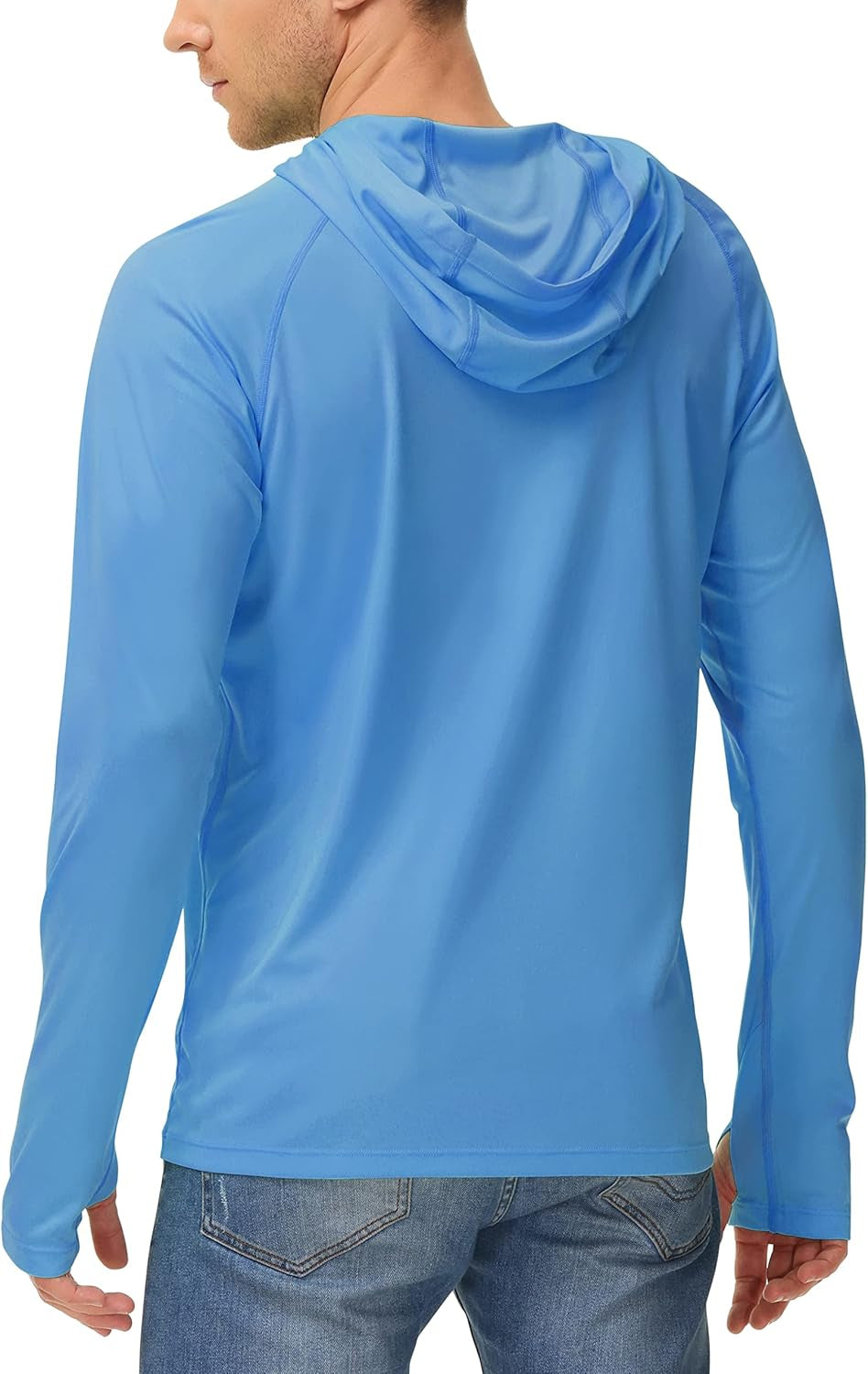 Sun Shirt UPF 50+ Men'S Fishing Shirt Long Sleeve UV Protection Hoodie Rash Guard for Swimming Running Hiking Light
