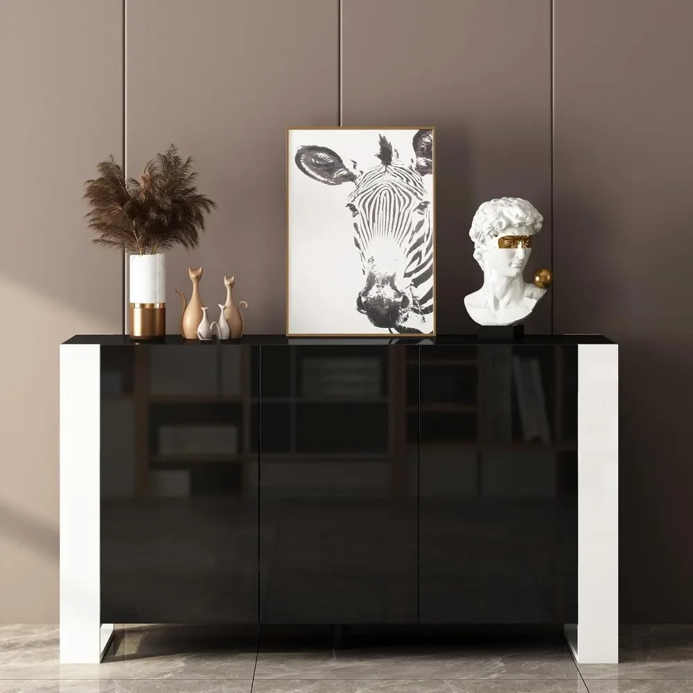 Coffee Bar Cabinet Buffet Cabinets Sideboard for Kitchen, 55''W,Kitchen Cabinet with Doors and Adjustable Shelves
