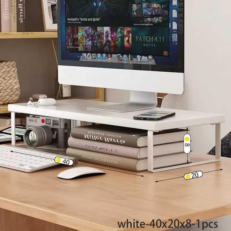 Multiple Sizes Desktop Computer with Elevated Laptop Display Elevated Dormitory Desktop Storage Office Screen Base Bracket