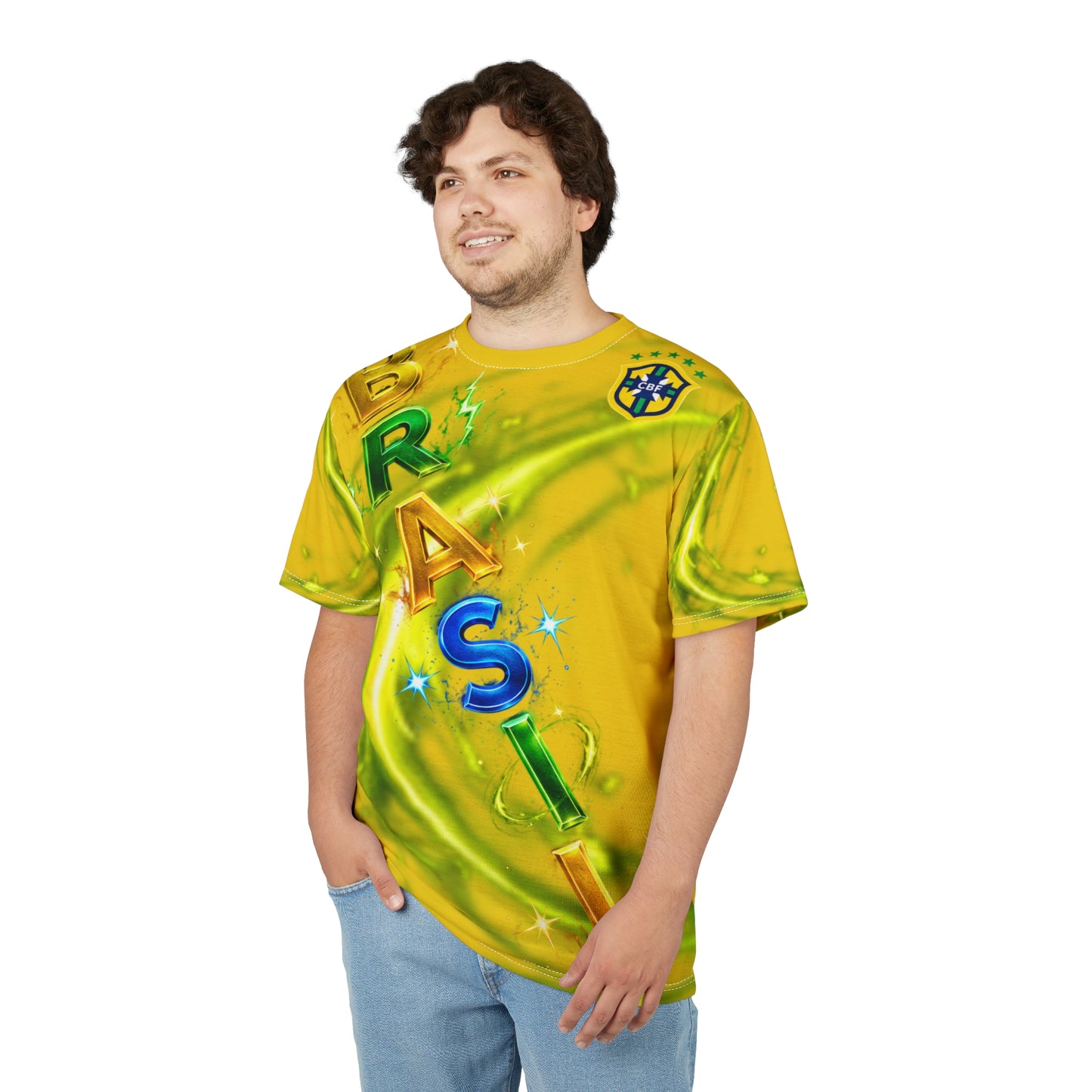 Brazil Flag Graphic Tee — Distressed Brazilian Flag All-Over Print