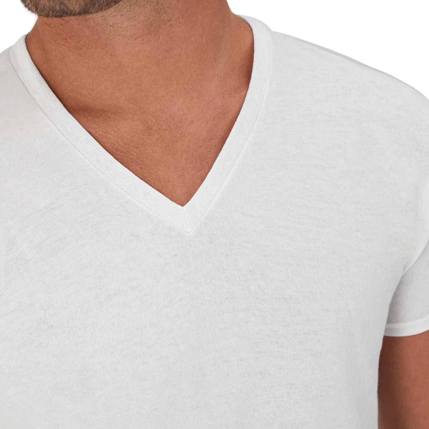 Men'S Cotton V-Neck Undershirt Pack with Odor Control, Moisture-Wicking, 6-Pack