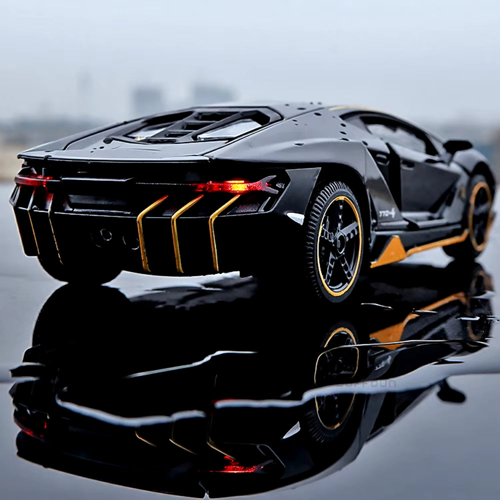 1/32 Cars Toys Auto to Scale Lambor LP770 Diecast Model Cars Alloy Autos Toys Gift for Boys Pull Back Light Music Kids Car