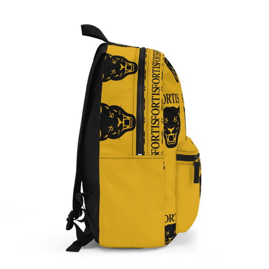 Bold Panther Print Backpack for Students, Stylish Yellow Sports Bag, School Backpack, Unique Gift for Teens, Travel Companion