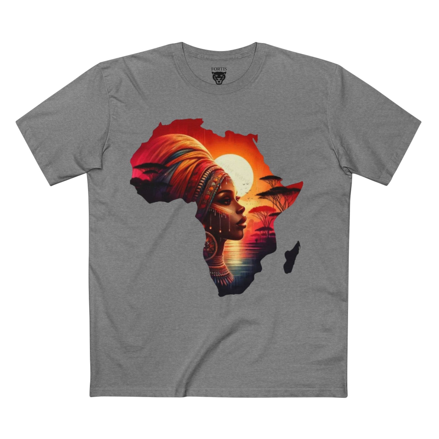 African Sunset Tee, Ethnic Art Shirt, Culture Inspired T-Shirt, Travel Apparel, Gift for Her, Unique African Style Top