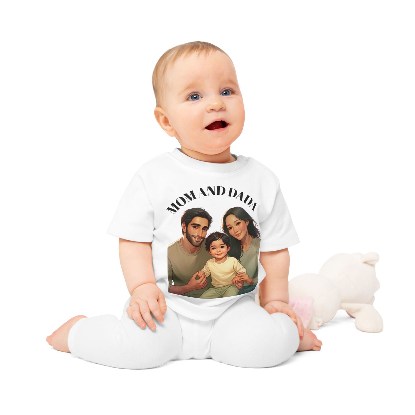 Mom and Dada Baby T-Shirt - Cute Family Tee, Infant Gift, Baby Shower, Newborn Apparel, Family Bonding Wear
