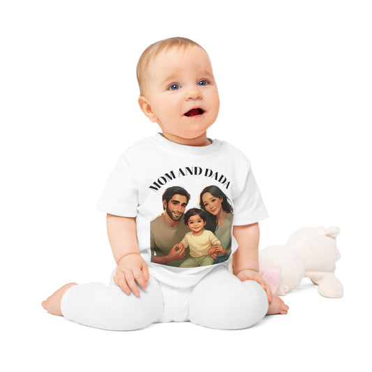 Mom and Dada Baby T-Shirt - Cute Family Tee, Infant Gift, Baby Shower, Newborn Apparel, Family Bonding Wear