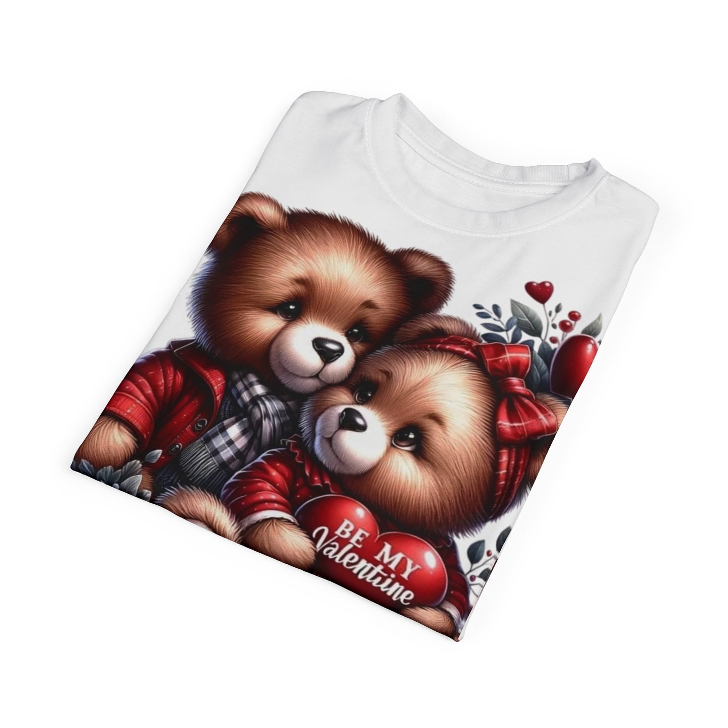 Valentine Teddy Bears Tee — "Be My Valentine" Cute Couple Graphic Shirt