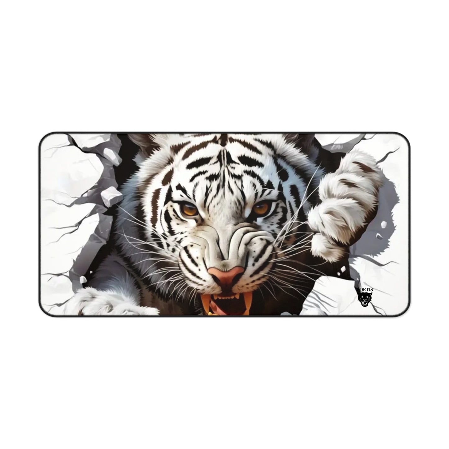 Fierce Tiger Desk Mat, Animal Print Mouse Pad, Office Decor, Gamer Gift, Unique Home Office Accessory