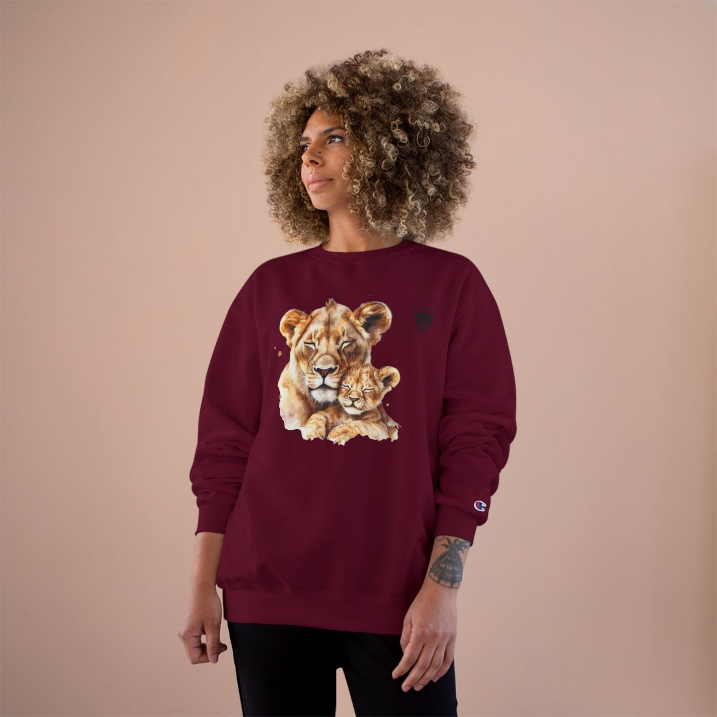 Lioness and Cub Sweatshirt — Cozy Wildlife Crewneck for Animal Lovers