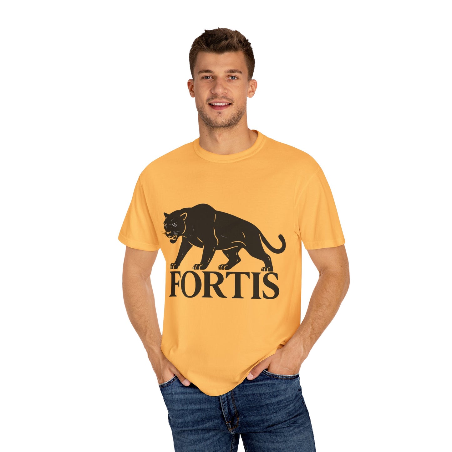 Fortis Unisex Garment-Dyed T-Shirt – Bold Panther Graphic Tee
