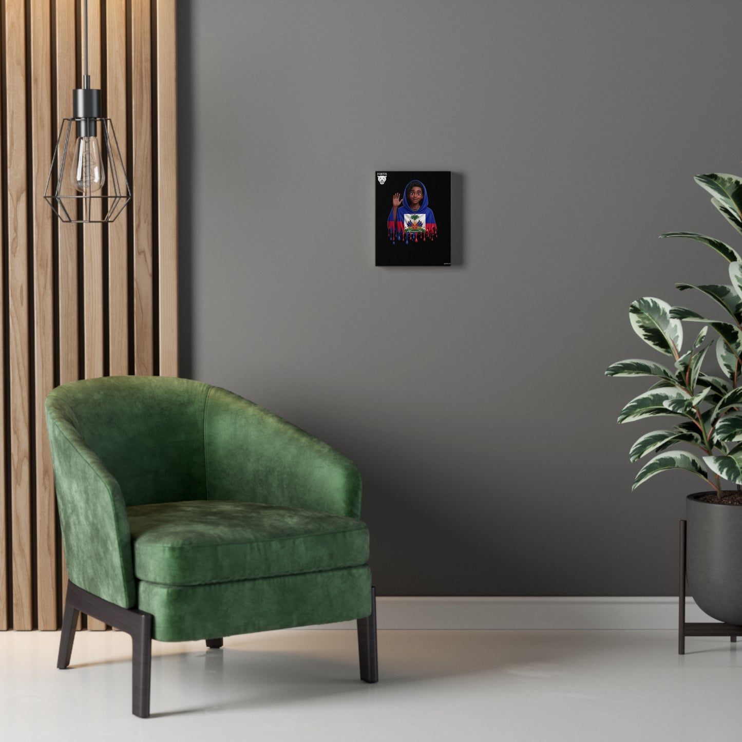 Haitian Flag Drip Canvas