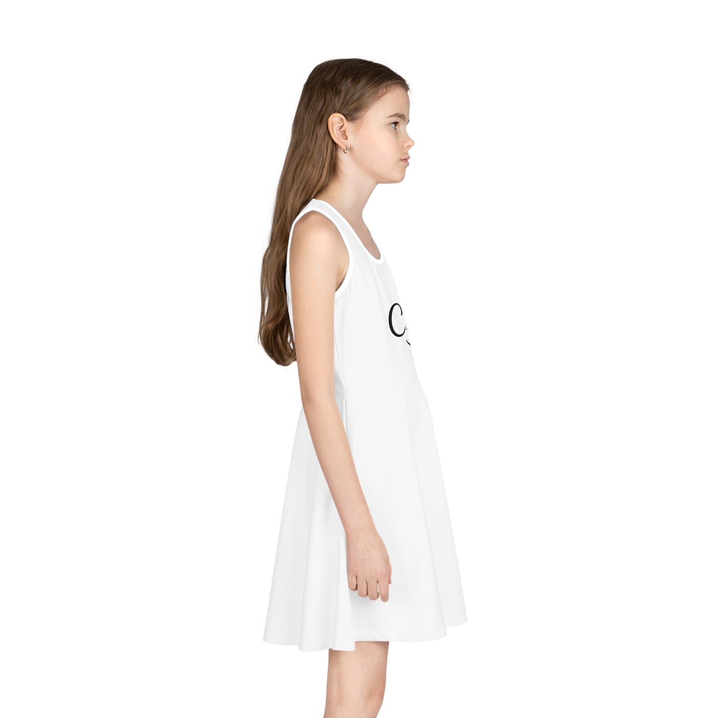 Charming Girls' Sleeveless Sundress with Custom Print, Summer Dress, Kids' Fashion, Party Wear, Birthday Gift, Playtime Outfit