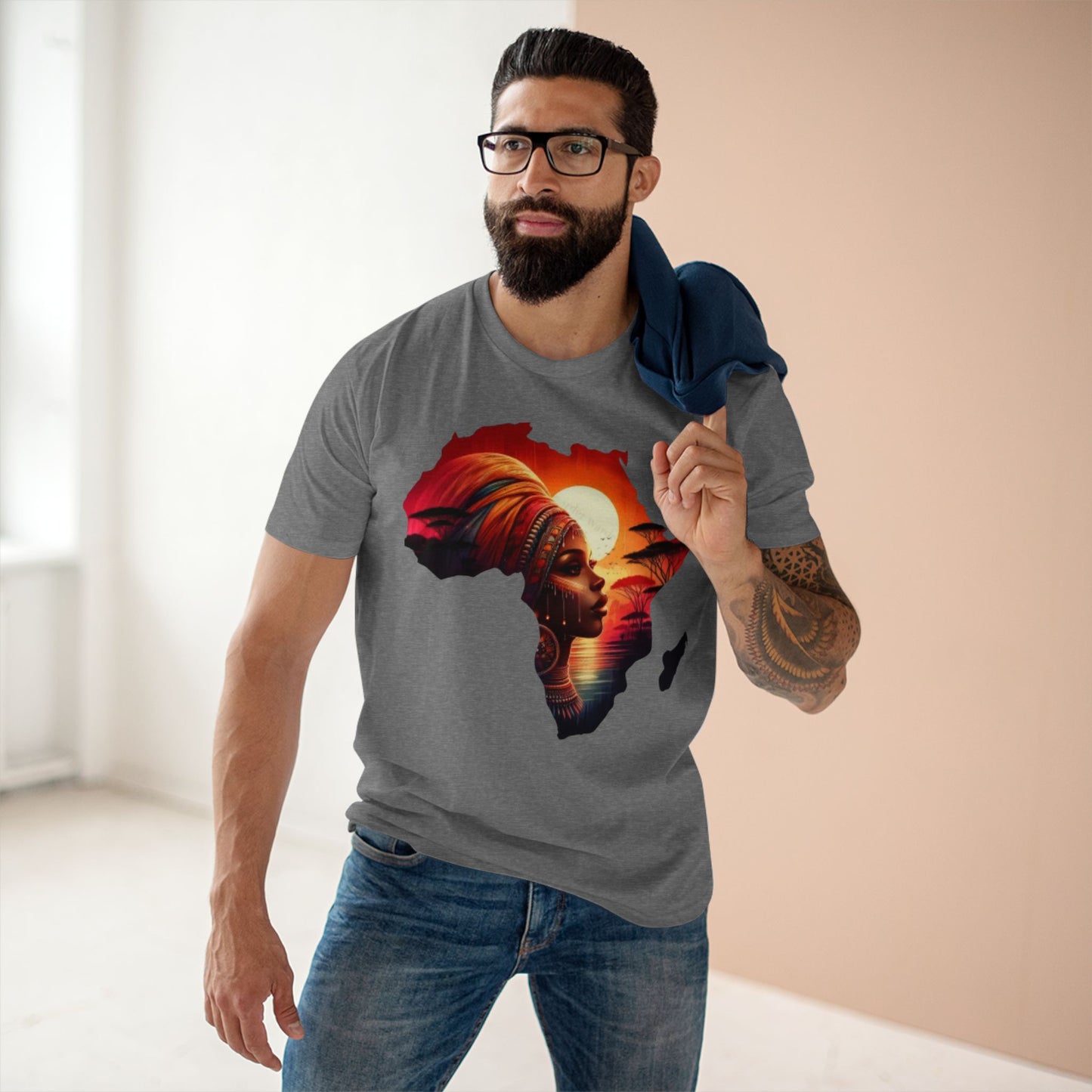 African Sunset Tee, Ethnic Art Shirt, Culture Inspired T-Shirt, Travel Apparel, Gift for Her, Unique African Style Top