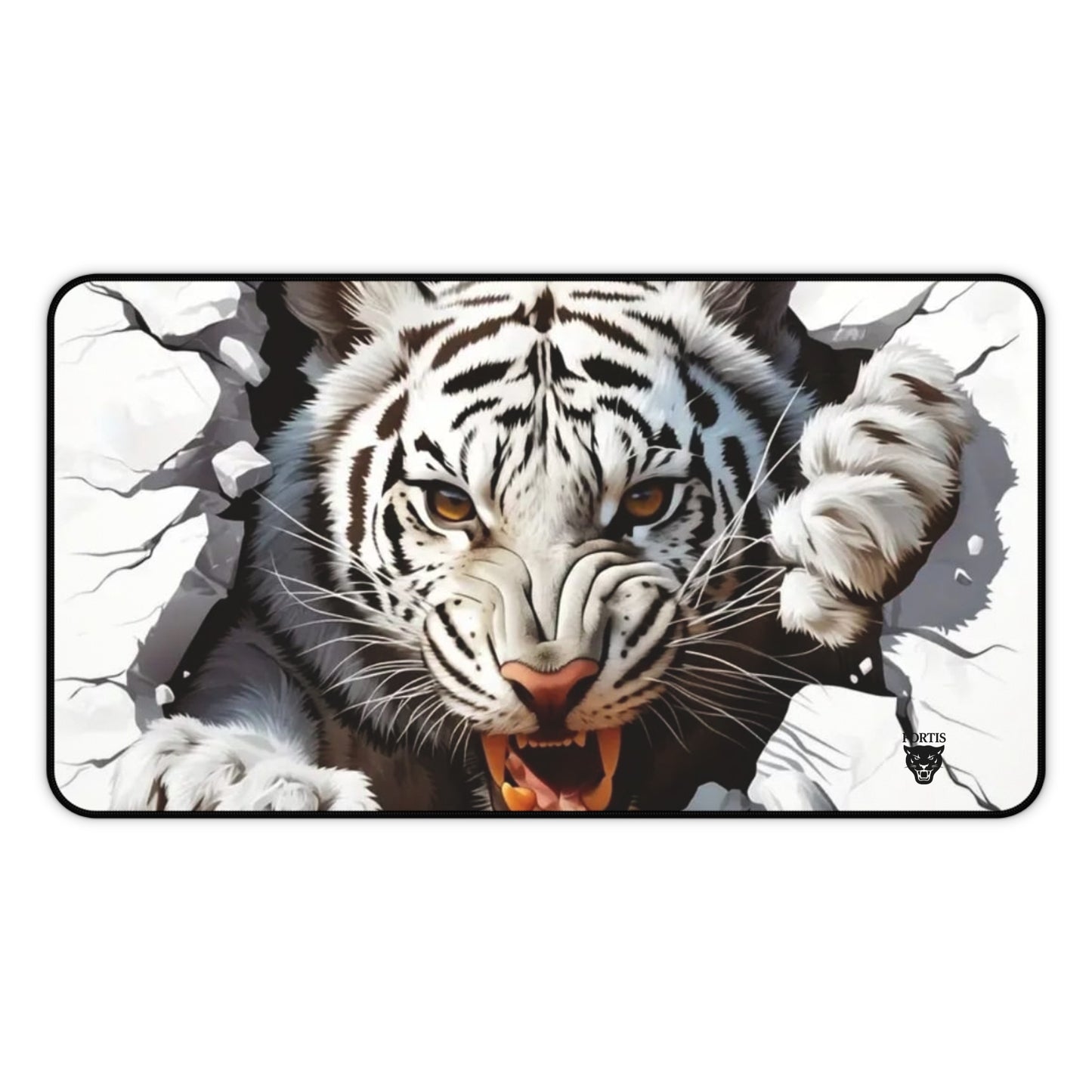 Fierce Tiger Desk Mat, Animal Print Mouse Pad, Office Decor, Gamer Gift, Unique Home Office Accessory
