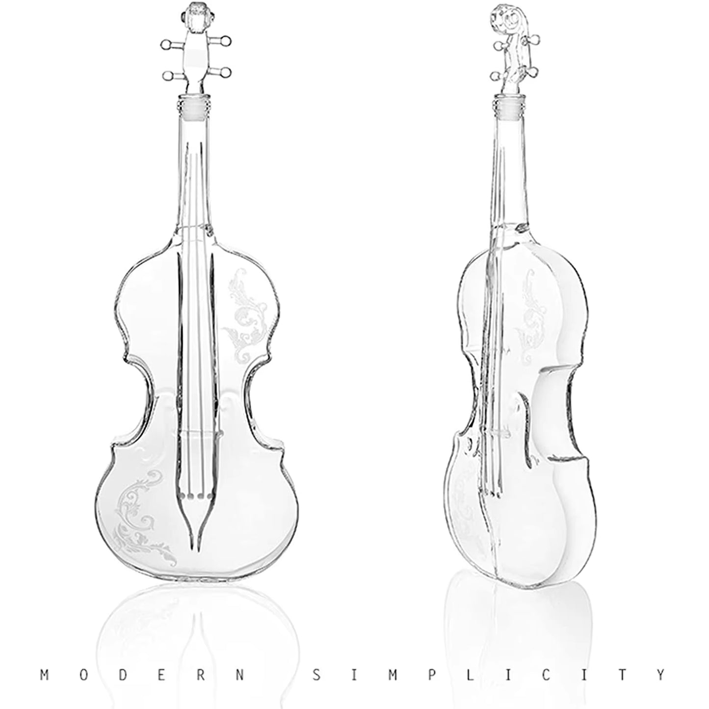 Whiskey Decanter Violin Decanter Crystal Drinking Cup Whiskey Glasses Cup for Wine Cocktail Vodka Home Halloween Party Bar Gift