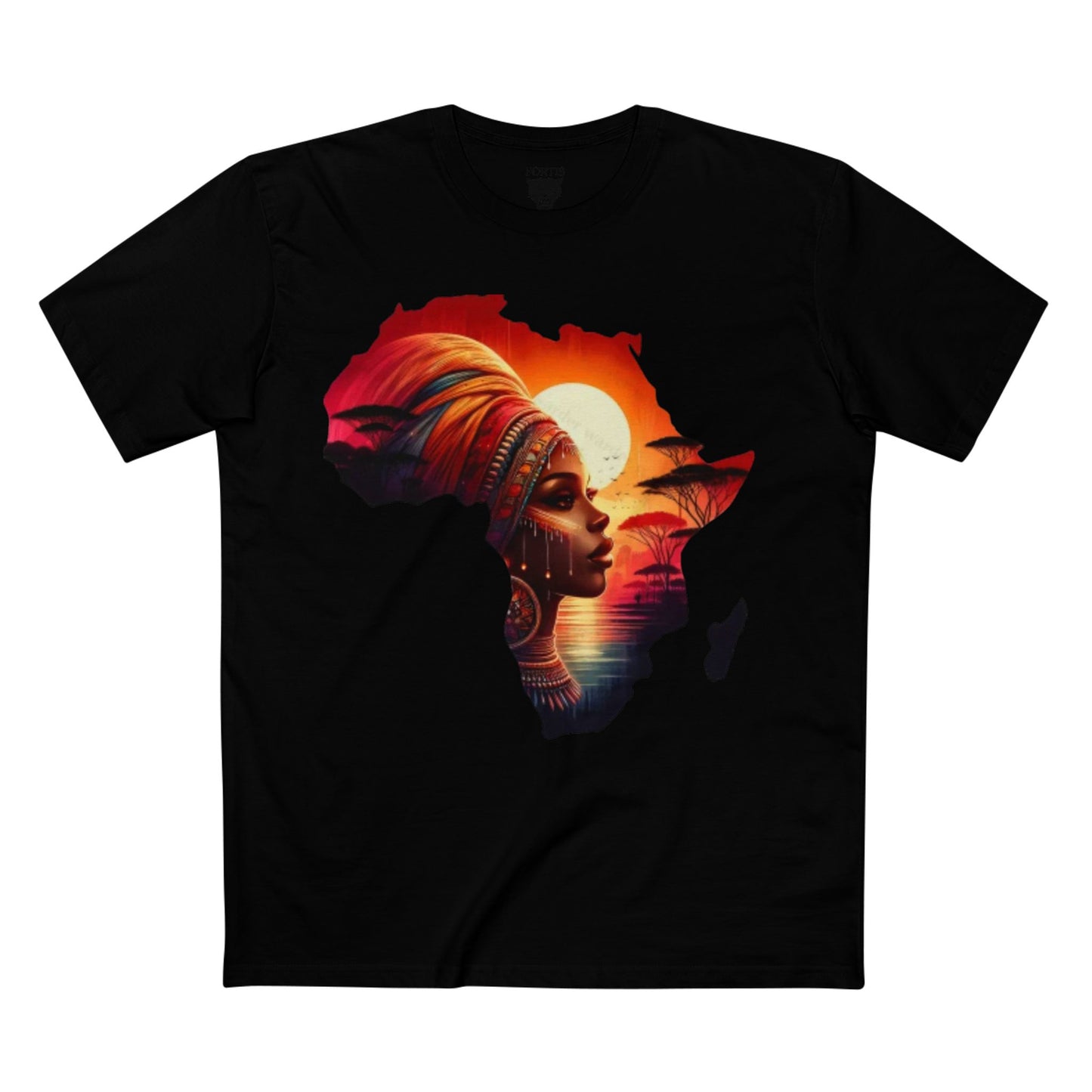 African Sunset Tee, Ethnic Art Shirt, Culture Inspired T-Shirt, Travel Apparel, Gift for Her, Unique African Style Top