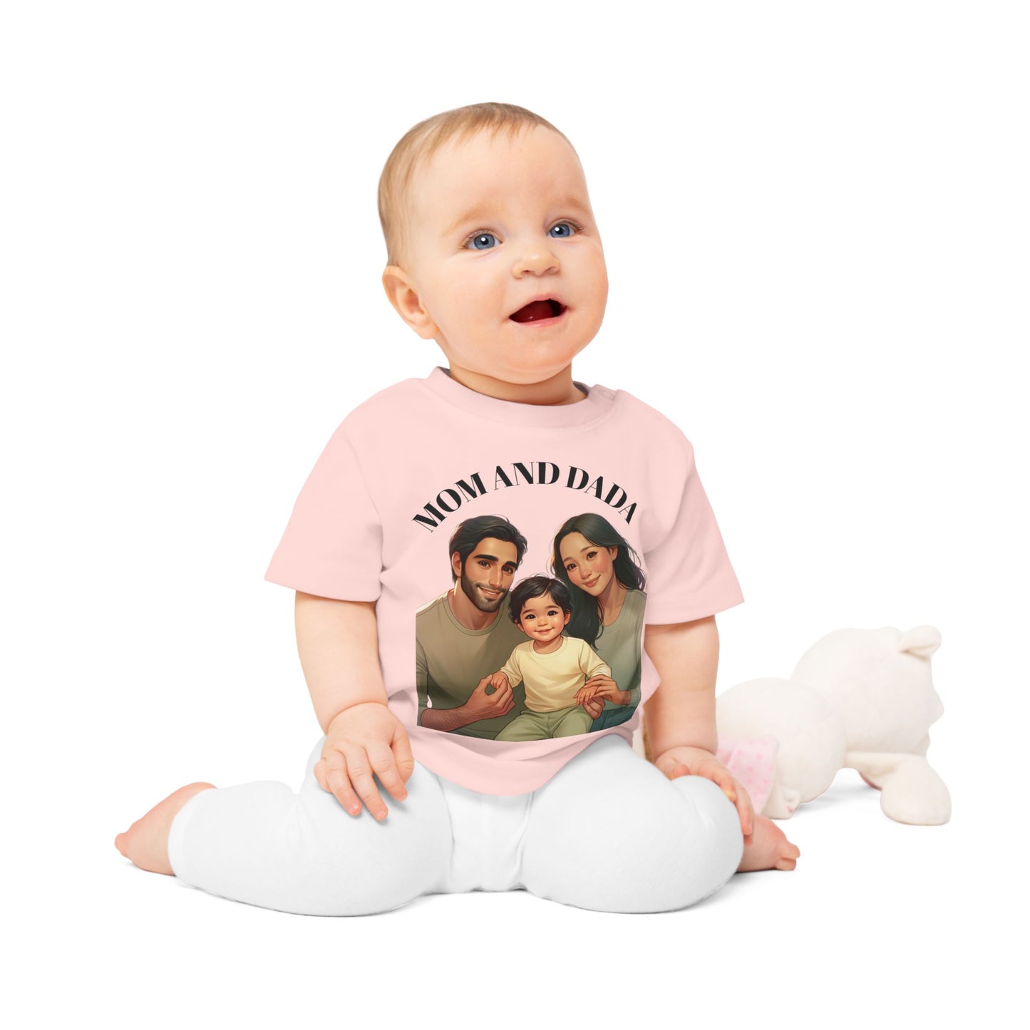 Mom and Dada Baby T-Shirt - Cute Family Tee, Infant Gift, Baby Shower, Newborn Apparel, Family Bonding Wear