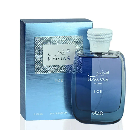 RASASI Hawas Ice for Men Eau De Parfum, 100Ml(3.4 Oz), Premium Arabian Fragrance