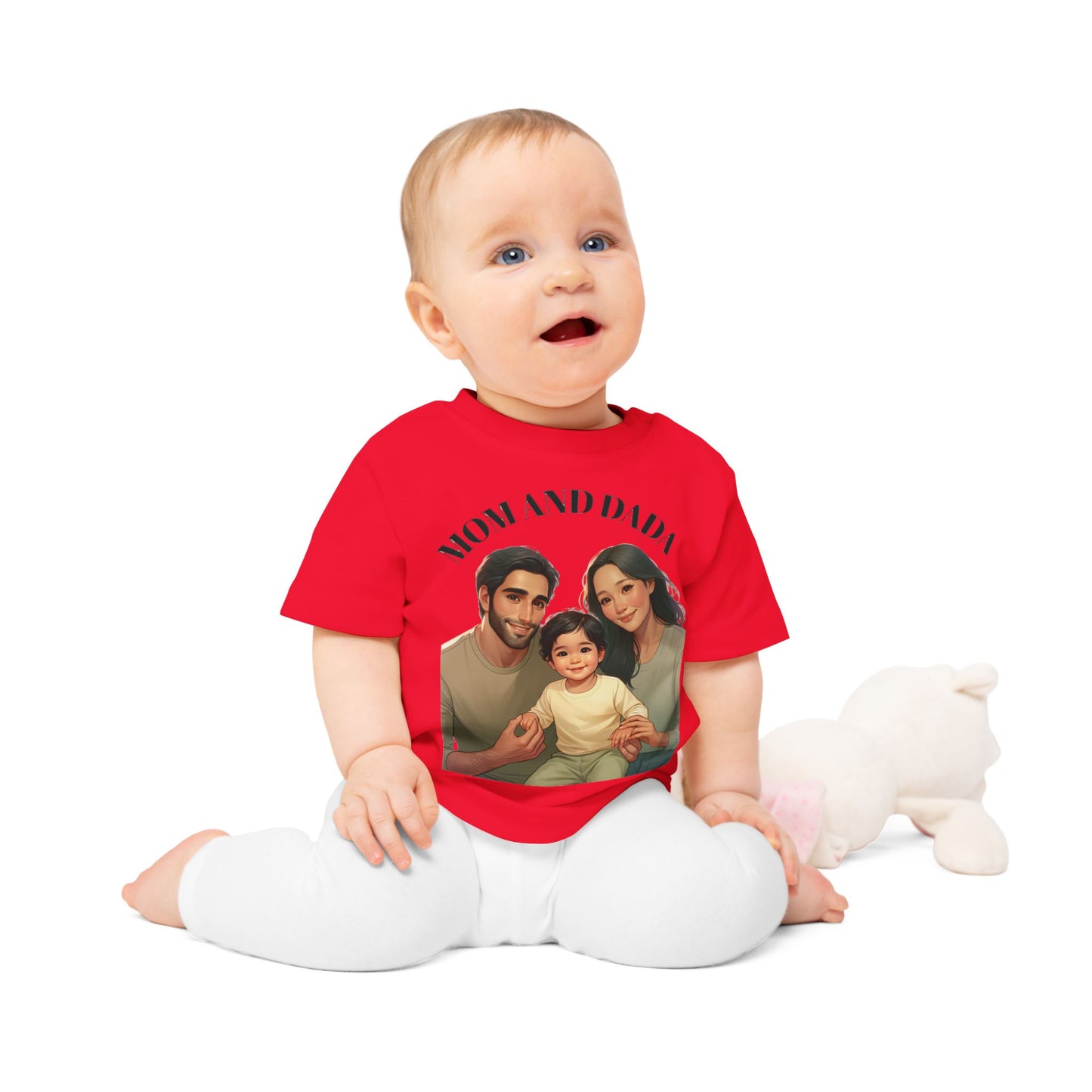 Mom and Dada Baby T-Shirt - Cute Family Tee, Infant Gift, Baby Shower, Newborn Apparel, Family Bonding Wear