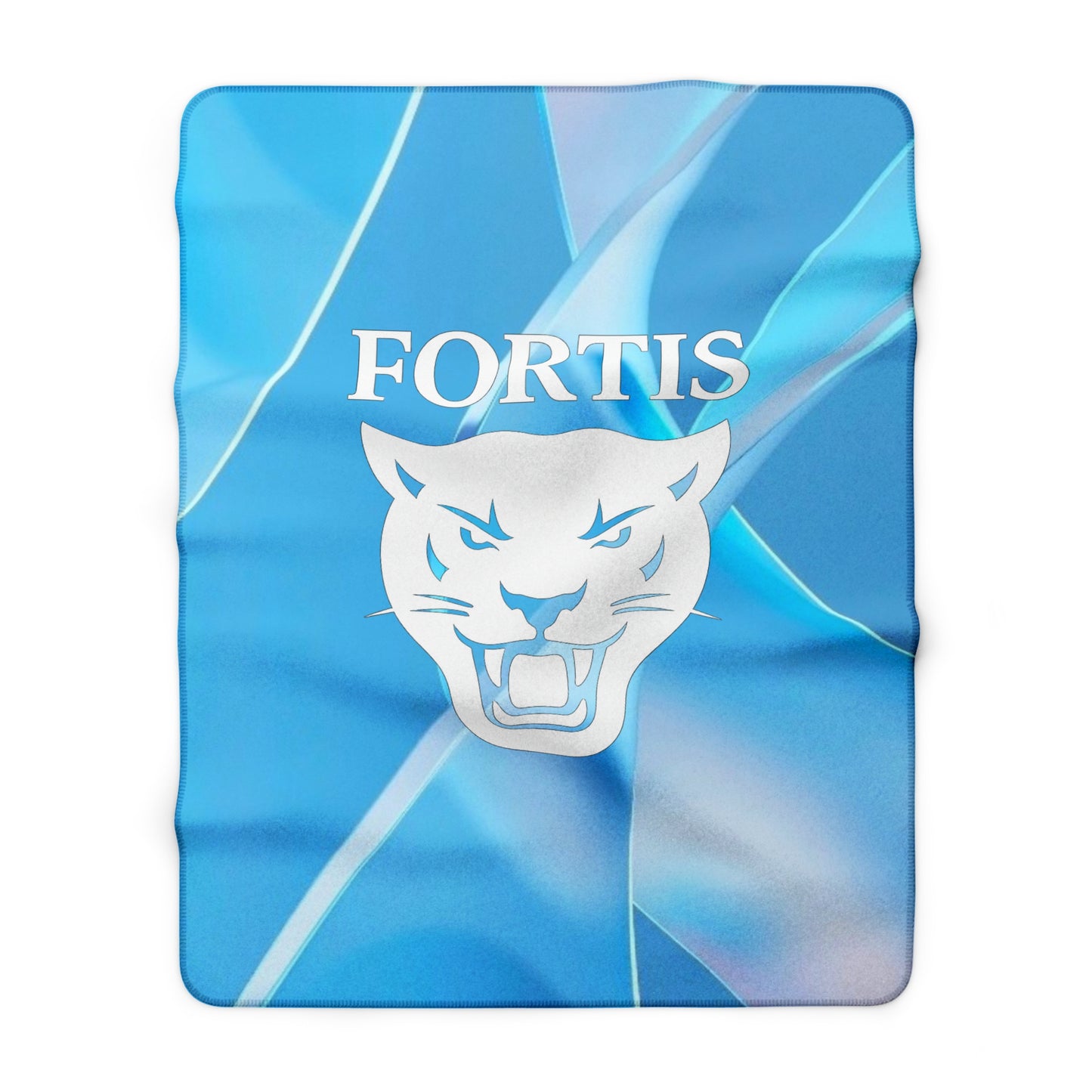 Fortis Cougar Sherpa Blanket — Cozy Blue Fleece Throw for Game Days & Dorms