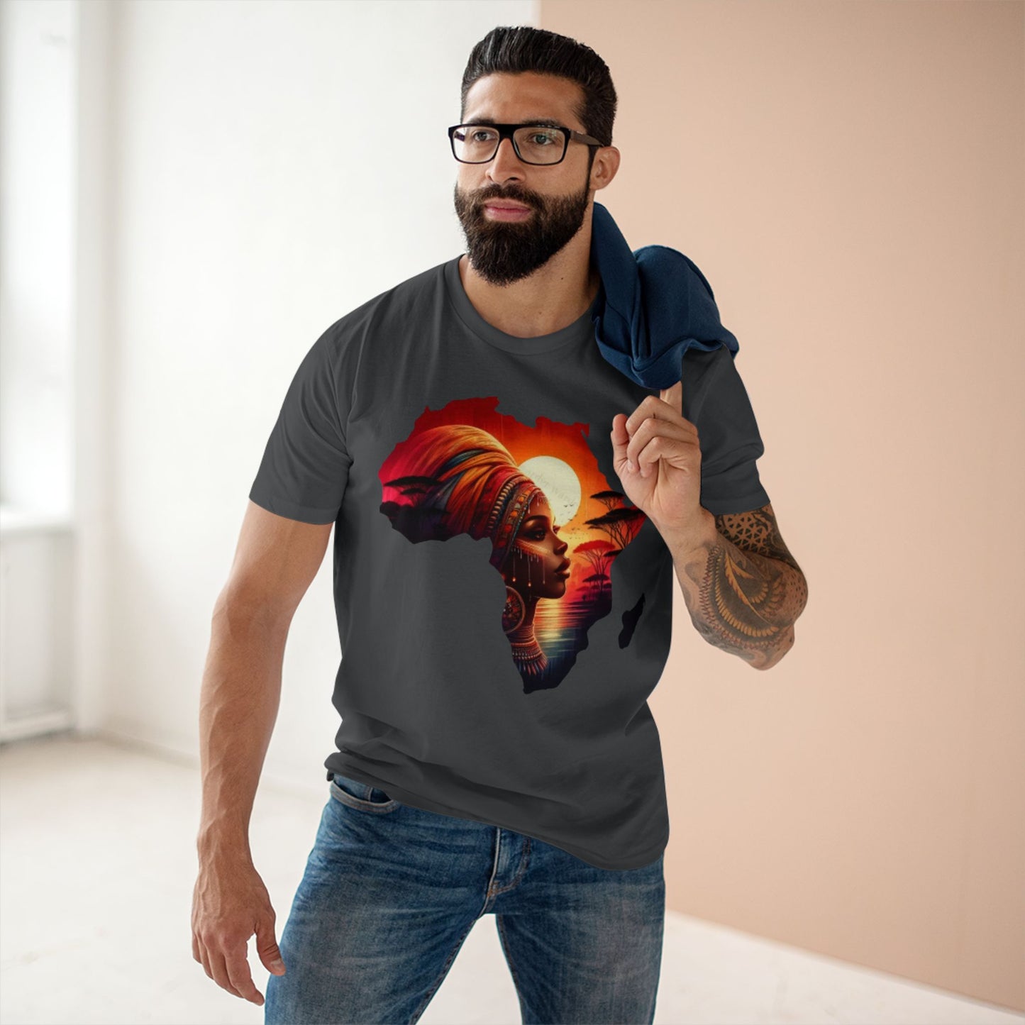 African Sunset Tee, Ethnic Art Shirt, Culture Inspired T-Shirt, Travel Apparel, Gift for Her, Unique African Style Top