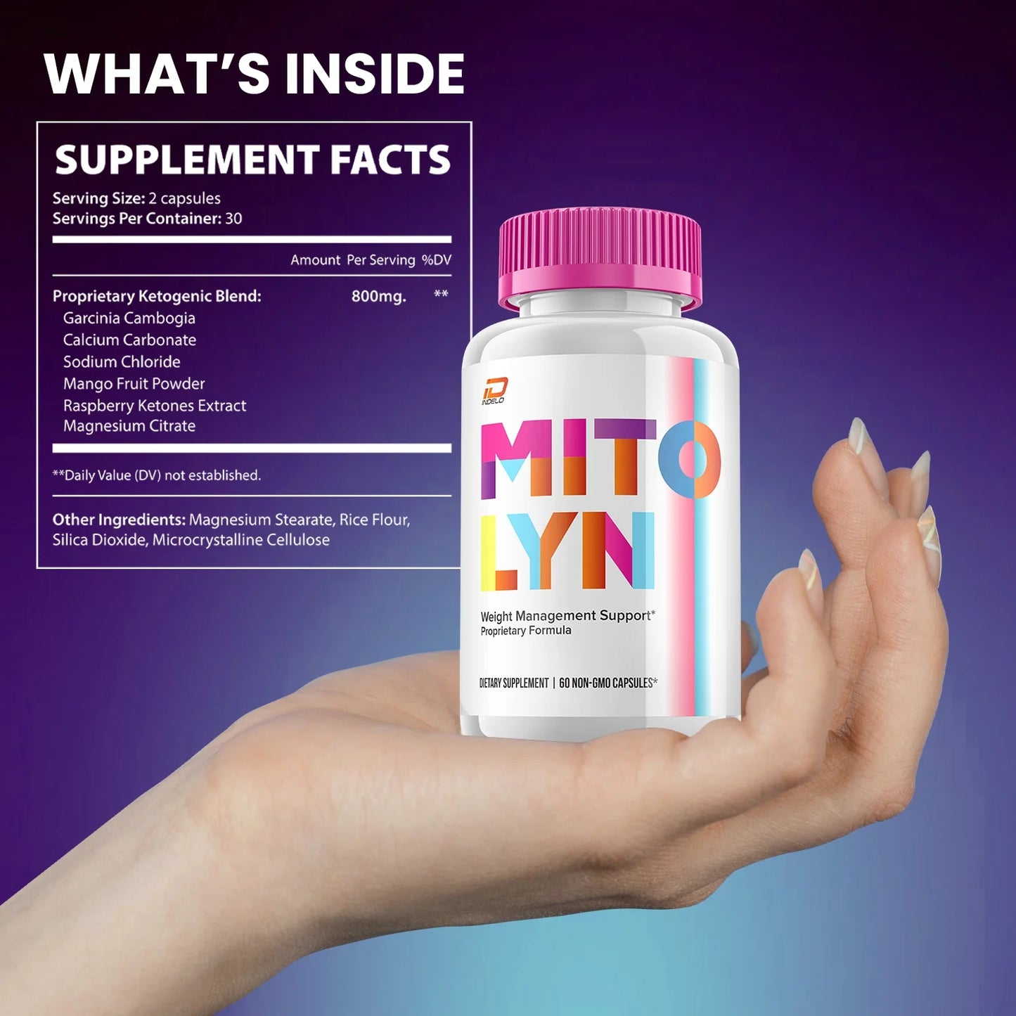 Keto Capsules - Mito Lyn Advanced Formula, Keto Pills All-Natural Maximum Strength 800MG, 3 Pack, 180 Capsules
