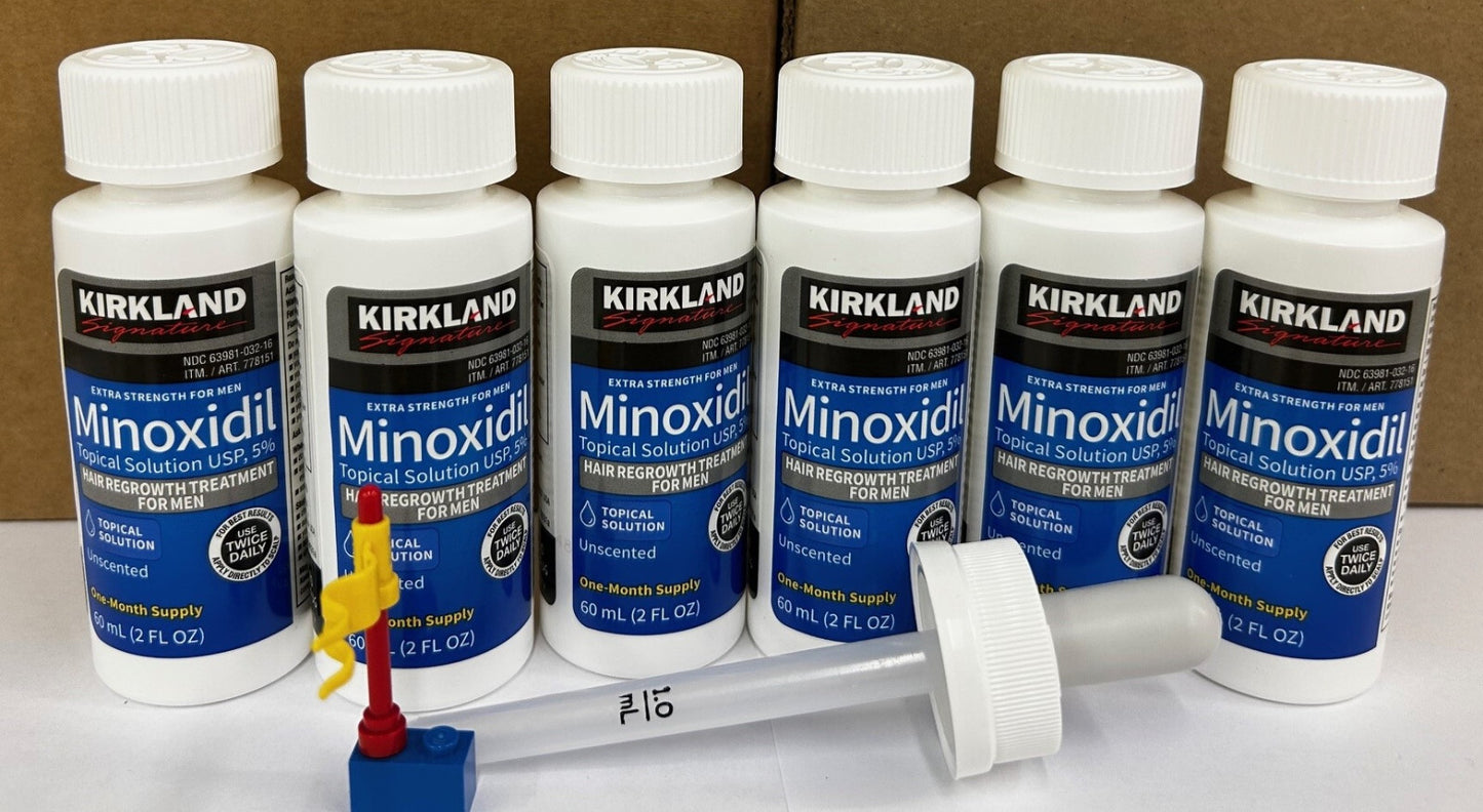 KIRKLAND Minoxidil 5% Extra Strength Men Hair Regrowth Solution, 6 Month Supply