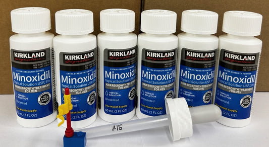 KIRKLAND Minoxidil 5% Extra Strength Men Hair Regrowth Solution, 6 Month Supply