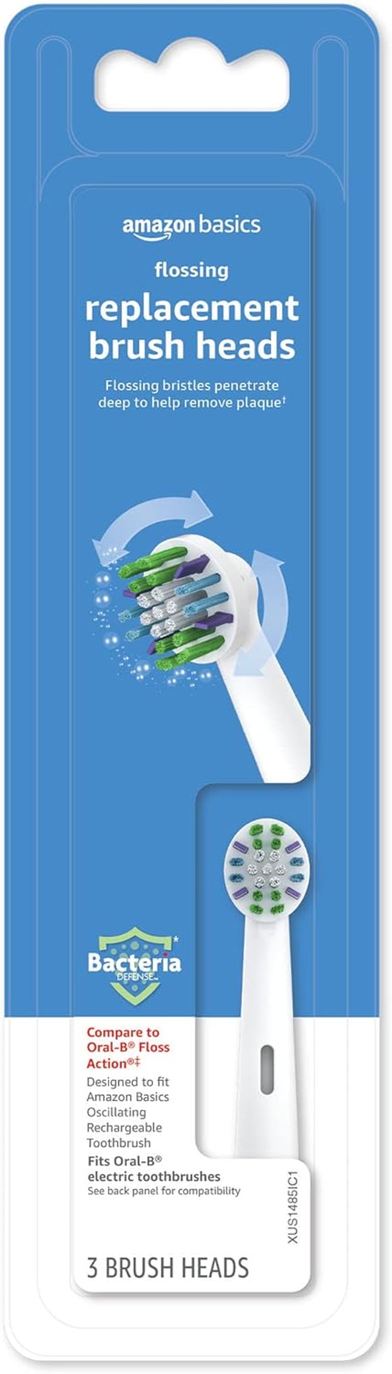 Braun Electric Toothbrush Replacement Brush Heads, 3 Count, White, Fits Oral-B