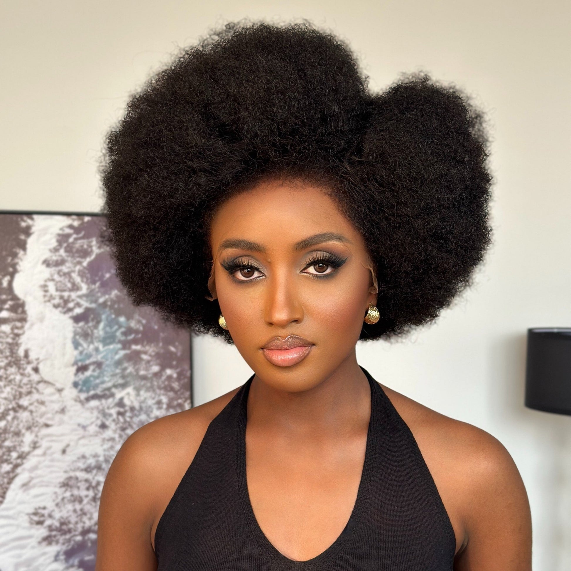 Afro Kinky Curly with Kinky Edges HD 13X4 Lace Front Wig