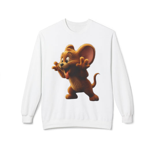 Jerry Mouse Sweatshirt, Cartoon Sweatshirt, Funny Crewneck, Gift for Kids, Cozy Warm Apparel, Cartoon Character Merch