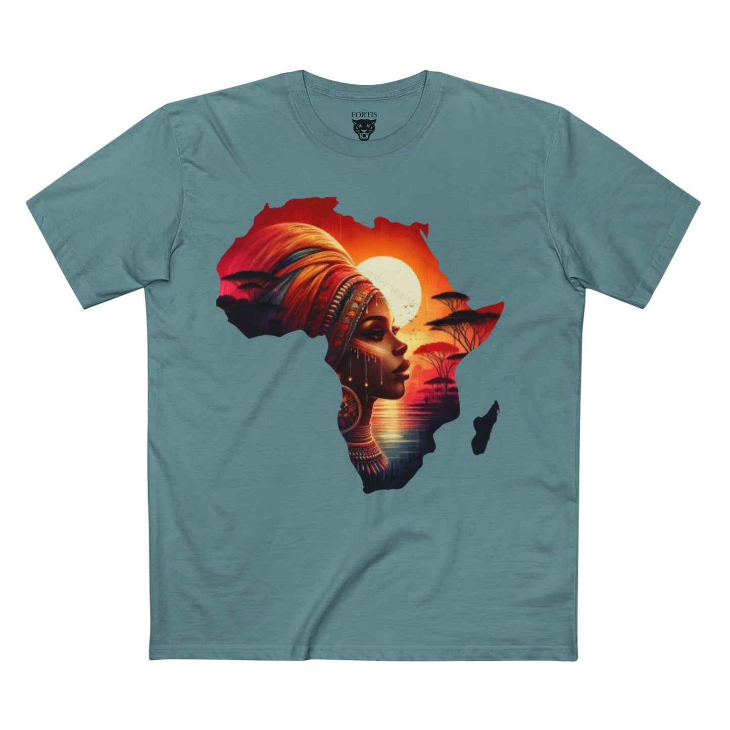 African Sunset Tee, Ethnic Art Shirt, Culture Inspired T-Shirt, Travel Apparel, Gift for Her, Unique African Style Top
