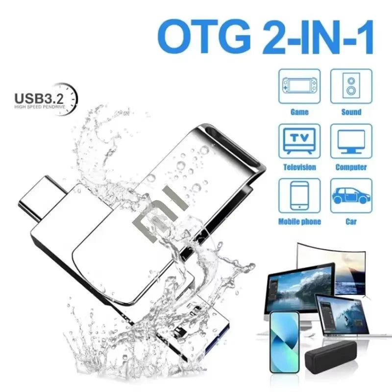 Xiaomi 16TB USB3.2 Flash Drive Waterproof High Speed Transfer Type-C 2-In-1 Interface Universal for Mobile Phone Computer U Disk