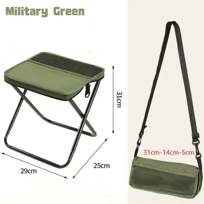 Portable Folding Backpack Stool Lightweight Mini Camping Chair for Outdoor Hiking, Fishing, Picnic and Traveling Simple Operatio