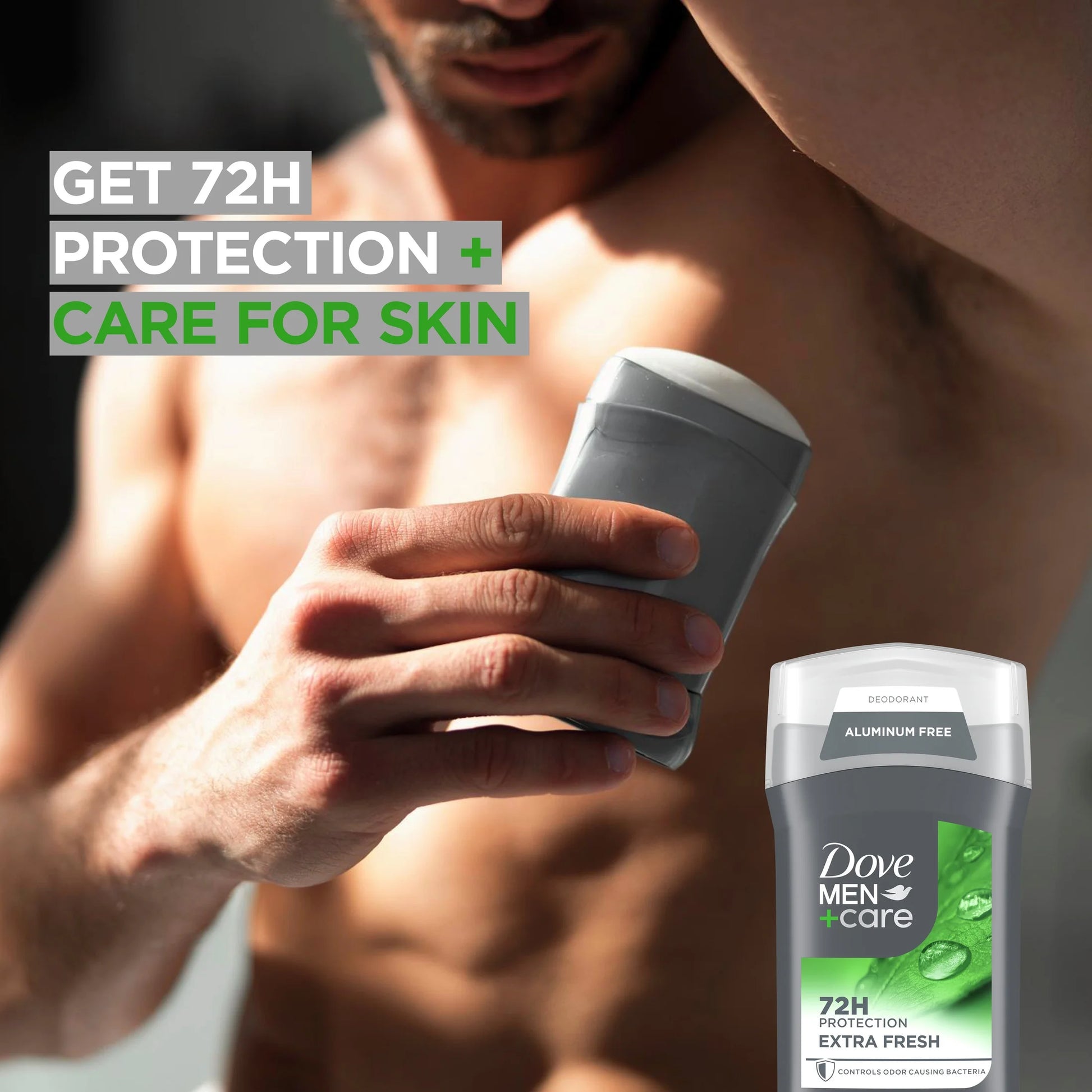 Deodorant Stick for Men Extra Fresh Aluminum Free with Moisturizing Cream, 3 Oz