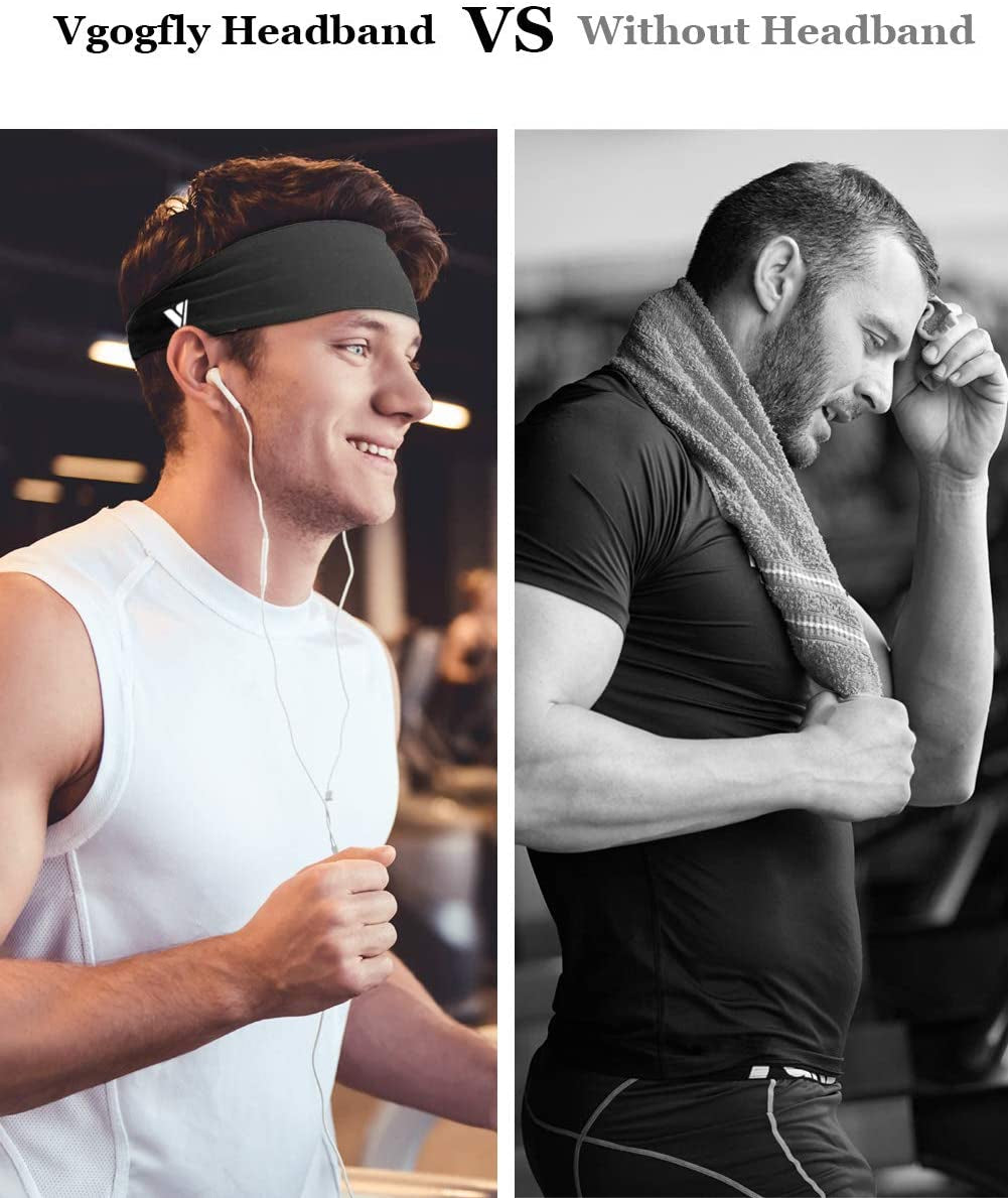 Running Headbands for Men Sweatbands Sports Sweat Bands Mens Workout Thin Fitness Gym Yoga 4 Pack…