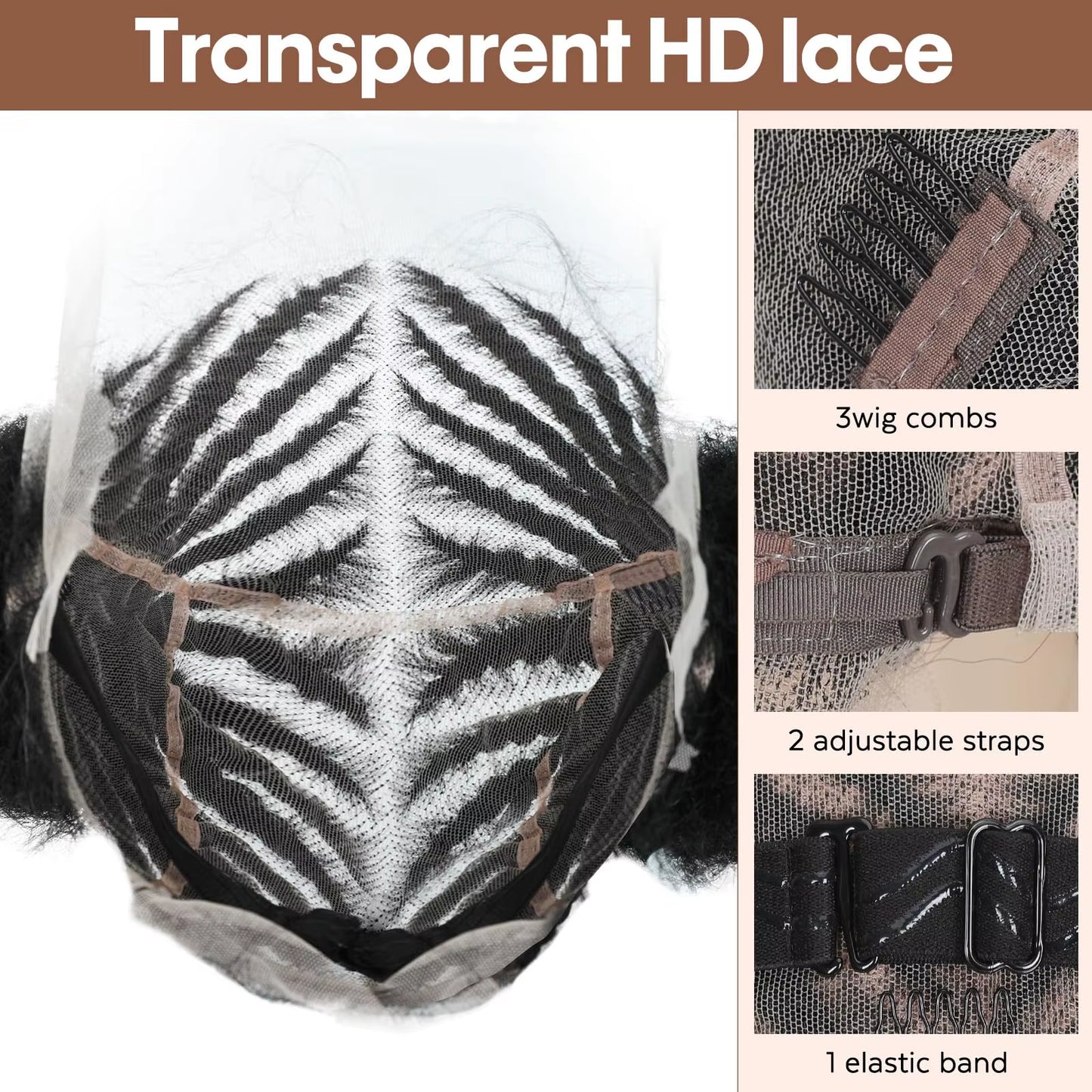 Afro Cornrow Braided Wigs for Black Women 360 Full Lace Twin Buns Braiding Hair Wig 6 Inches Short Afro Curly Wig