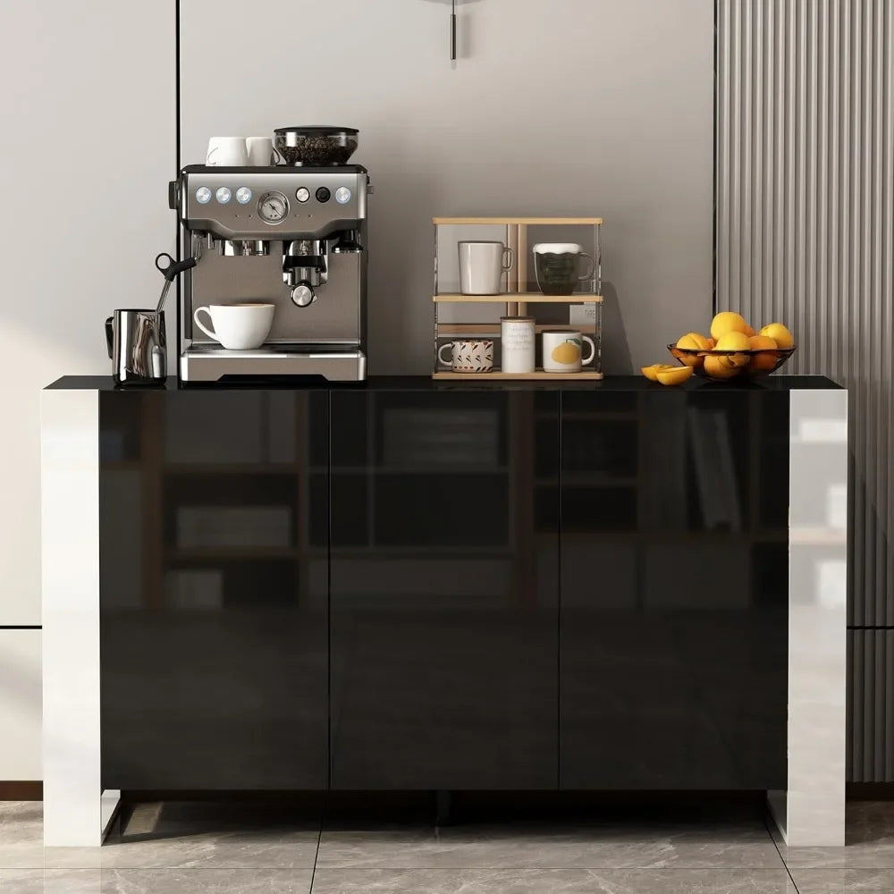 Coffee Bar Cabinet Buffet Cabinets Sideboard for Kitchen, 55''W,Kitchen Cabinet with Doors and Adjustable Shelves