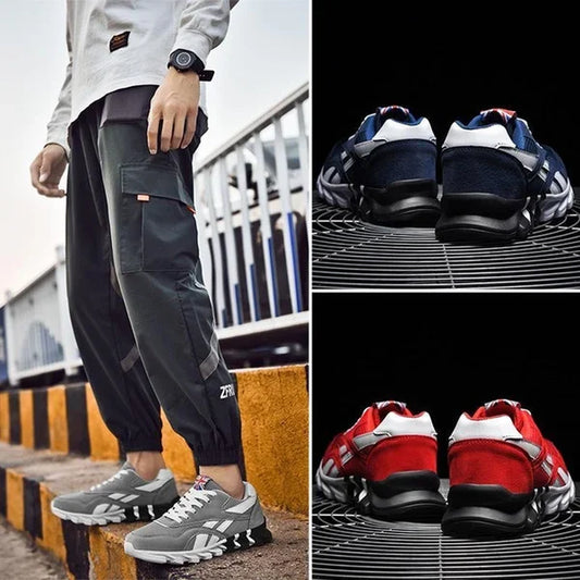 Men'S and Women'S Fashion Blade Breathable Knitted Casual Shoes Sports Running Shoes anti Slip Tennis Shoes 2024 New Edition