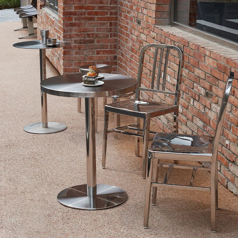 Stainless Steel Chair Industrial Dining Chairs Metal Frame Nordic Modern Minimalist Chair with Back Outdoor Restaurant Furniture