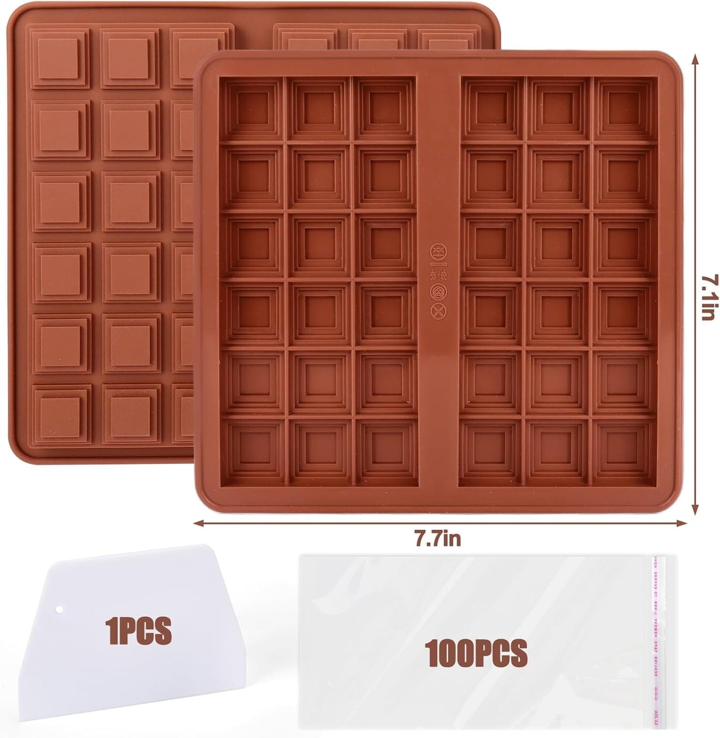 Large Chocolate Bar Mold Deep Dubai, Thick Chocolate Bar Molds Silicone for Fill