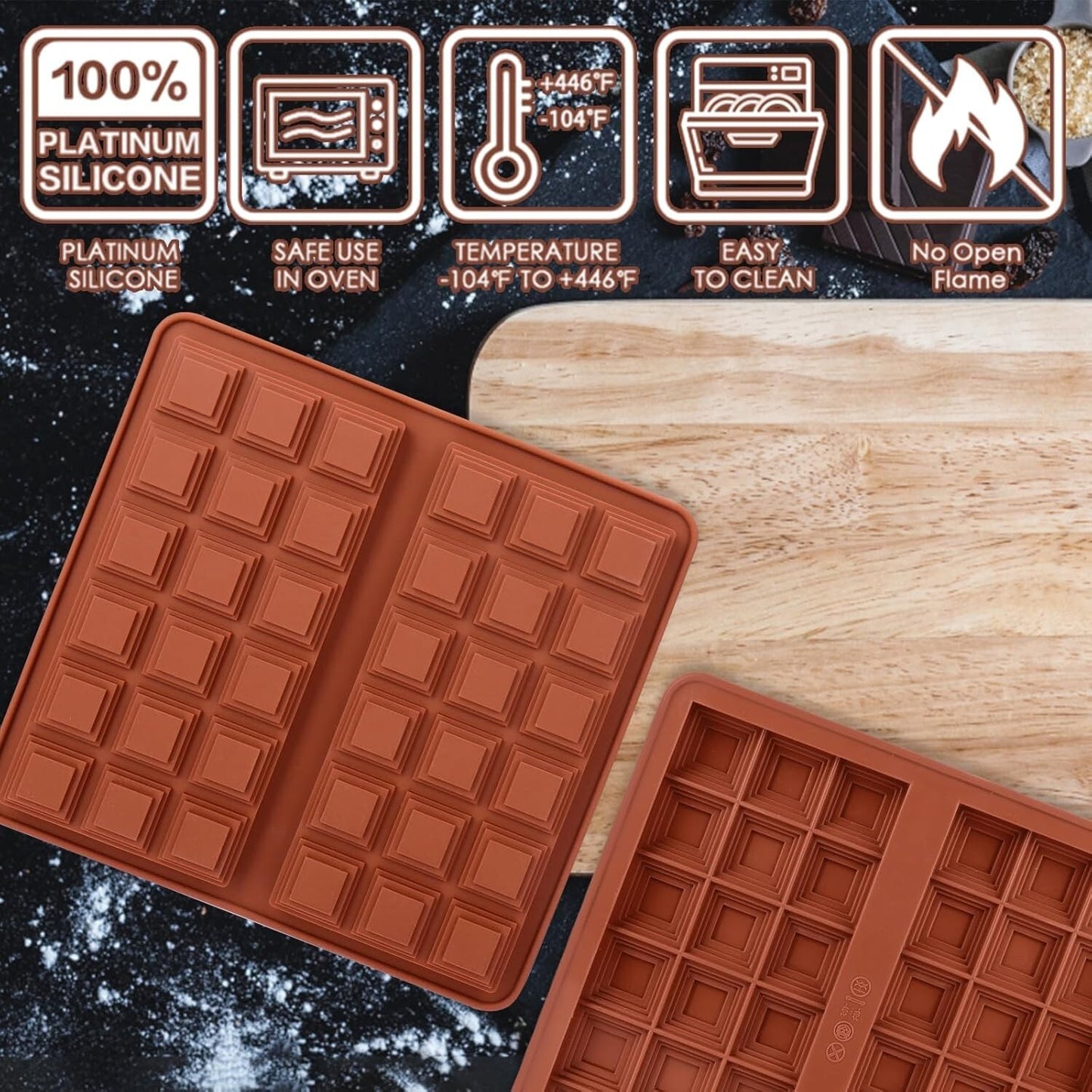 Large Chocolate Bar Mold Deep Dubai, Thick Chocolate Bar Molds Silicone for Fill