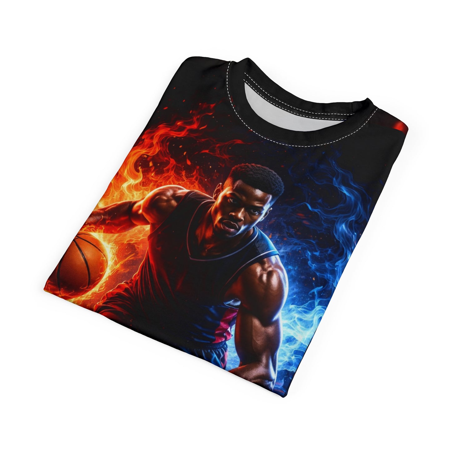 Basketball Flame Player Tee — Fire & Ice All-Over Print