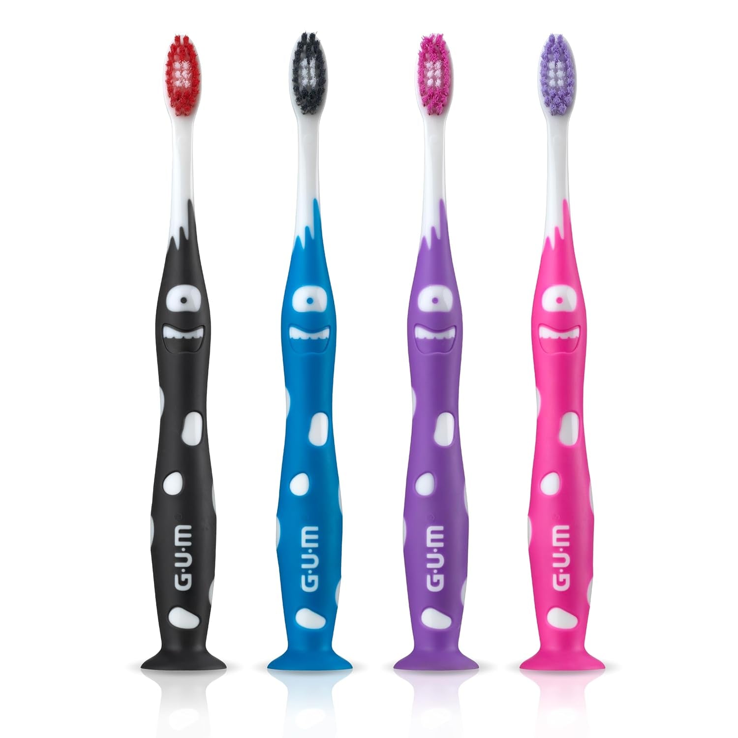 Monsterz Jr Kids’ Toothbrush, Soft Bristled Children’S Toothbrush with Suction Cup, for Ages 5+, 1 Count(Pack of 6)