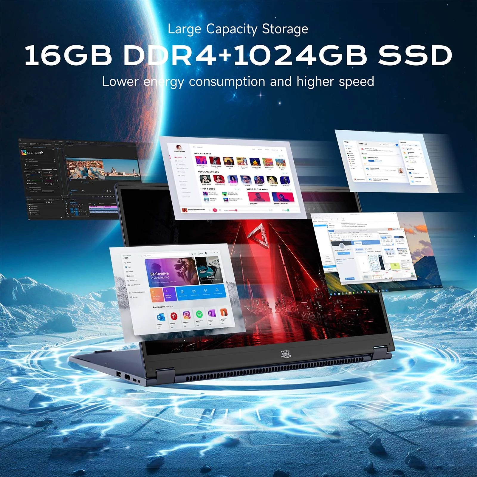 15.6In 2 in 1 Laptop Touchscreen 16GB DDR4 1TB SSD Tablet Computer with 6-Core 8-Thread Intel I3-1215U Processor, 360° Flip, FHD IPS