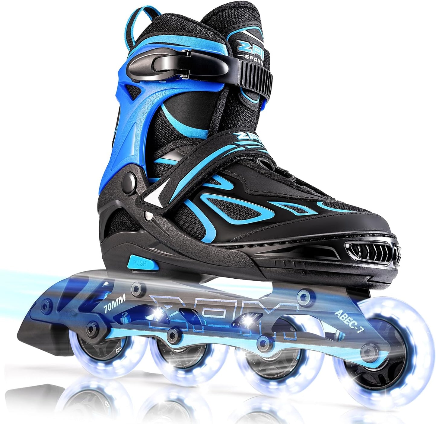 Vinal Girls Adjustable Flashing Inline Skates, All Wheels Light Up, Fun Illuminating Skates for Kids Men Adult Women and Boys