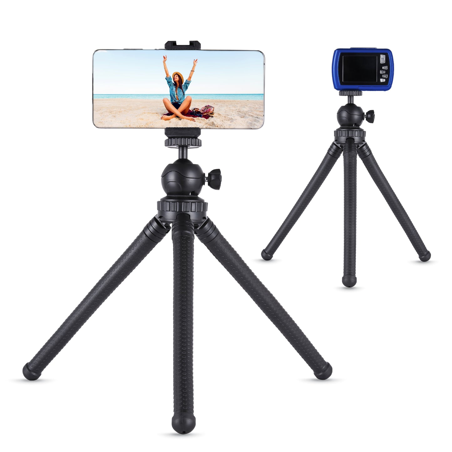 Adjustable Mini Tripod Stand for Compact Cameras, Gopro Cameras, and Smartphones