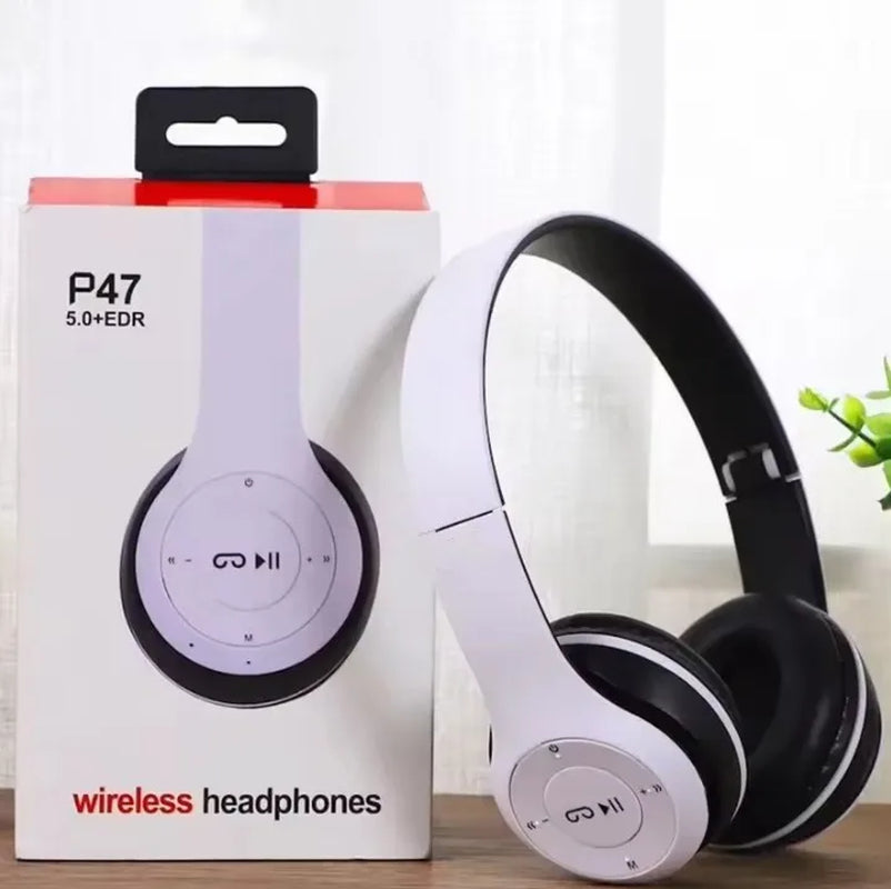 P47 Wireless Bluetooth Headphone with Microphone Foldable Headsets Bass Hifi Sound Music Stereo Earphone for Smartphones TV Game