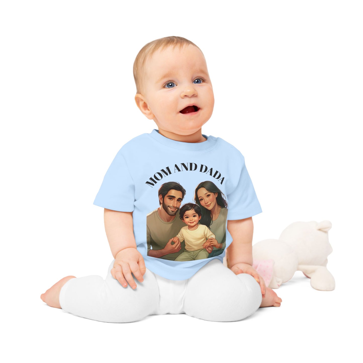 Mom and Dada Baby T-Shirt - Cute Family Tee, Infant Gift, Baby Shower, Newborn Apparel, Family Bonding Wear